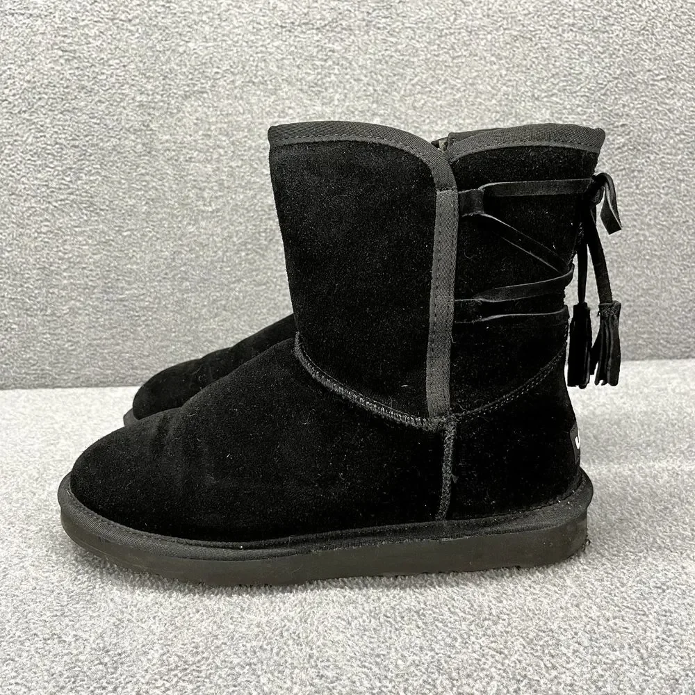 Lamo‎ Boots Womens 8 Black Water Stain Resistant Suede Kitt Zipped winter